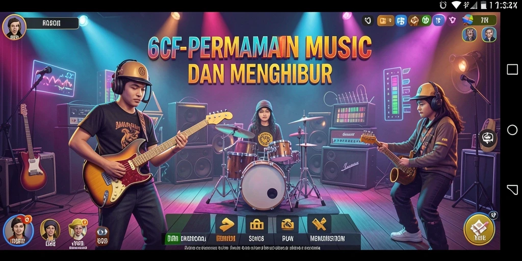 Screenshot gameplay 6CF menampilkan momen seru saat bermain musik.