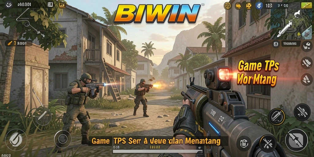 Tampilan gameplay menarik dari BIWIN, menghadirkan aksi TPS mendebarkan.