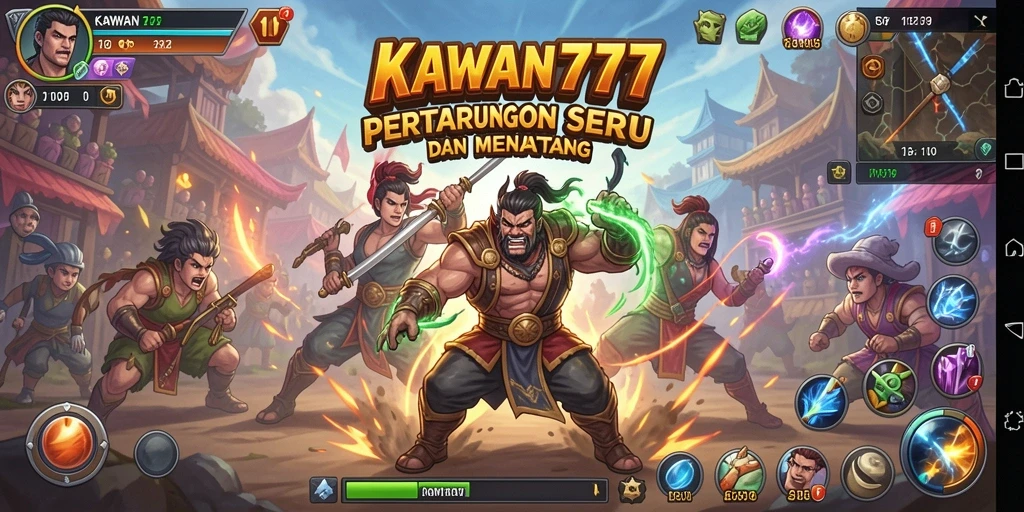 Tampilan aksi pertarungan yang penuh energi di KAWAN777