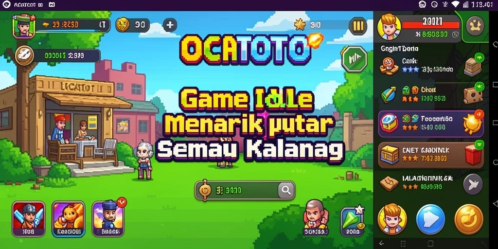 Tampilan gameplay OCATOTO yang sederhana dan menyenangkan.