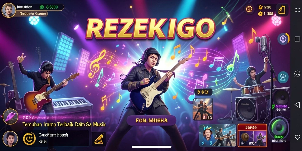 Tampilan gameplay REZEKIGO yang menarik dan interaktif dalam permainan musik.