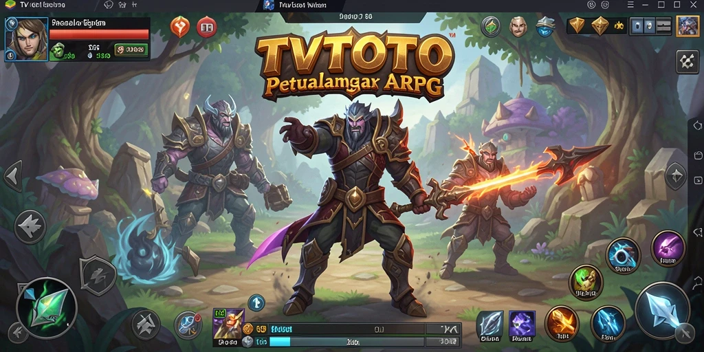 Screenshot gameplay TVTOTO menampilkan aksi mendebarkan di dunia fantasi.