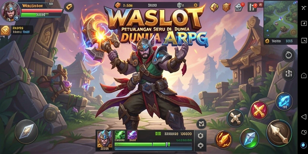 Tangkapan layar gameplay WASLOT menampilkan aksi seru karakter dalam pertarungan.